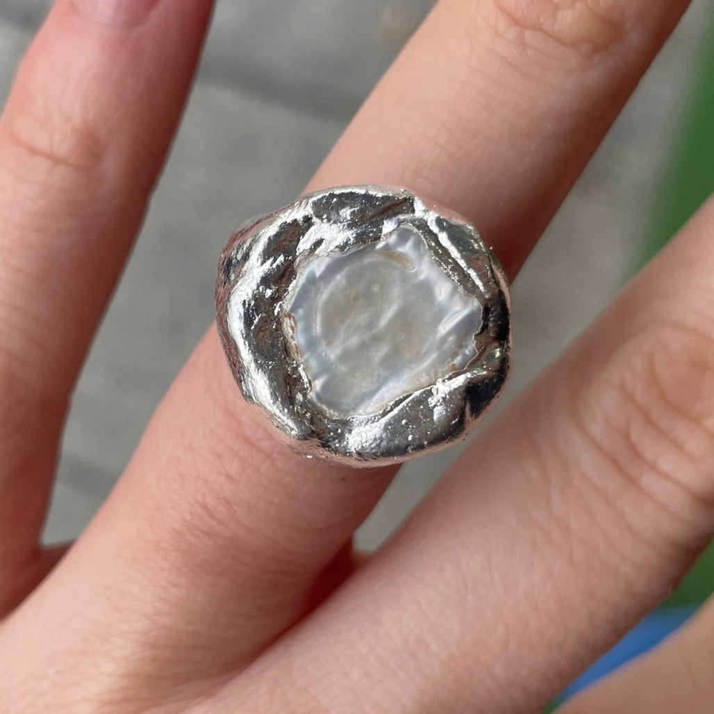 Perla Oval Plata