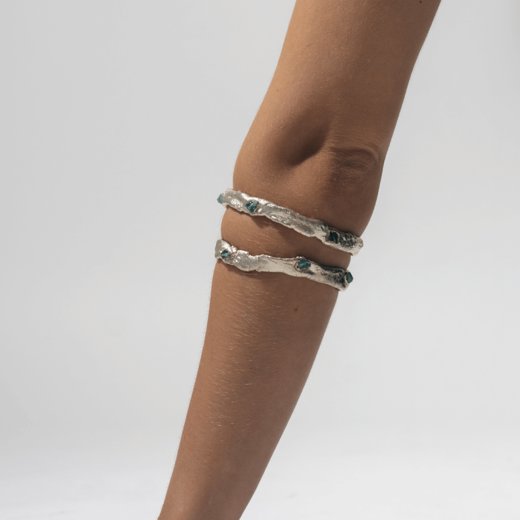 Brazalete Apatita Plata