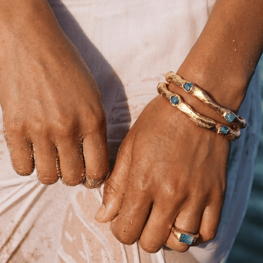 Brazalete Apatita Oro